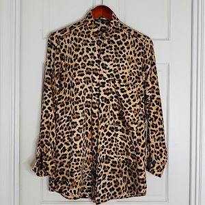 Zara Leopard Print Over-sized Shirt